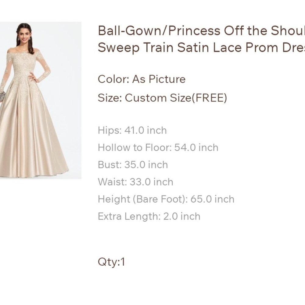 JJs House Elegant Cream Satin Lace Gown